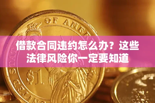 武汉借款合同违约怎么办？这些法律风险你一定要知道
